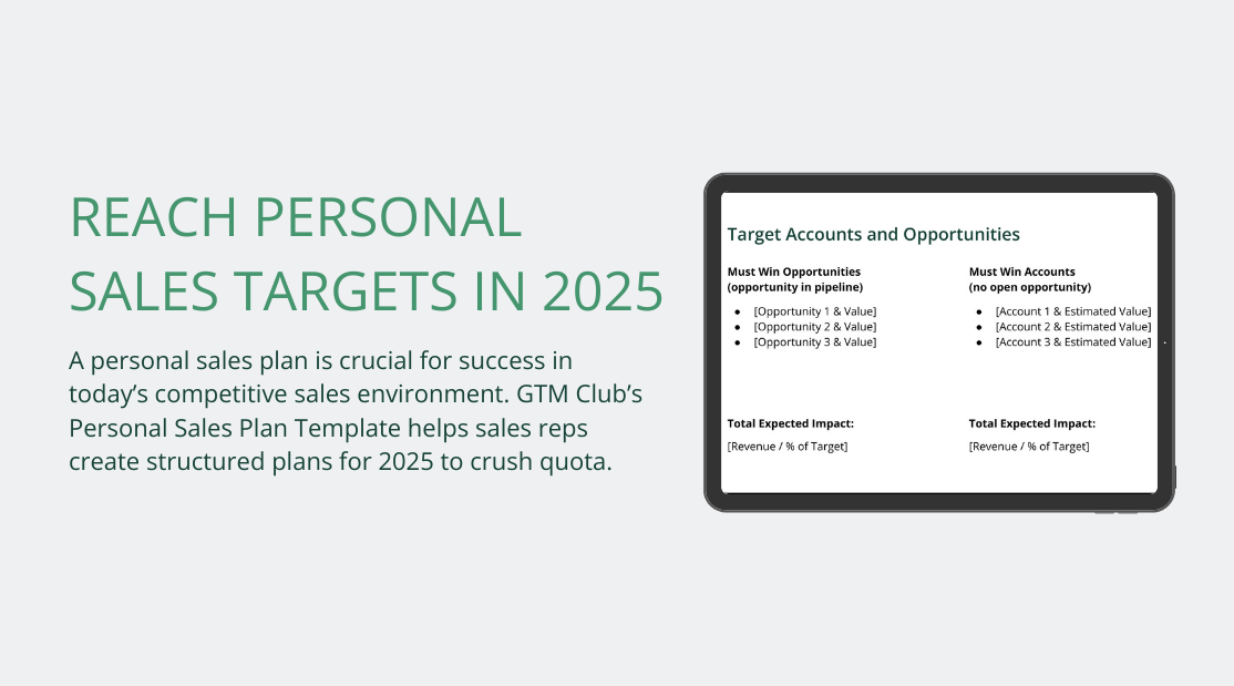 GTM Club Launches Free Personal Sales Plan 2025 Template