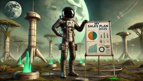 A sales person presenting his personal sales plan.